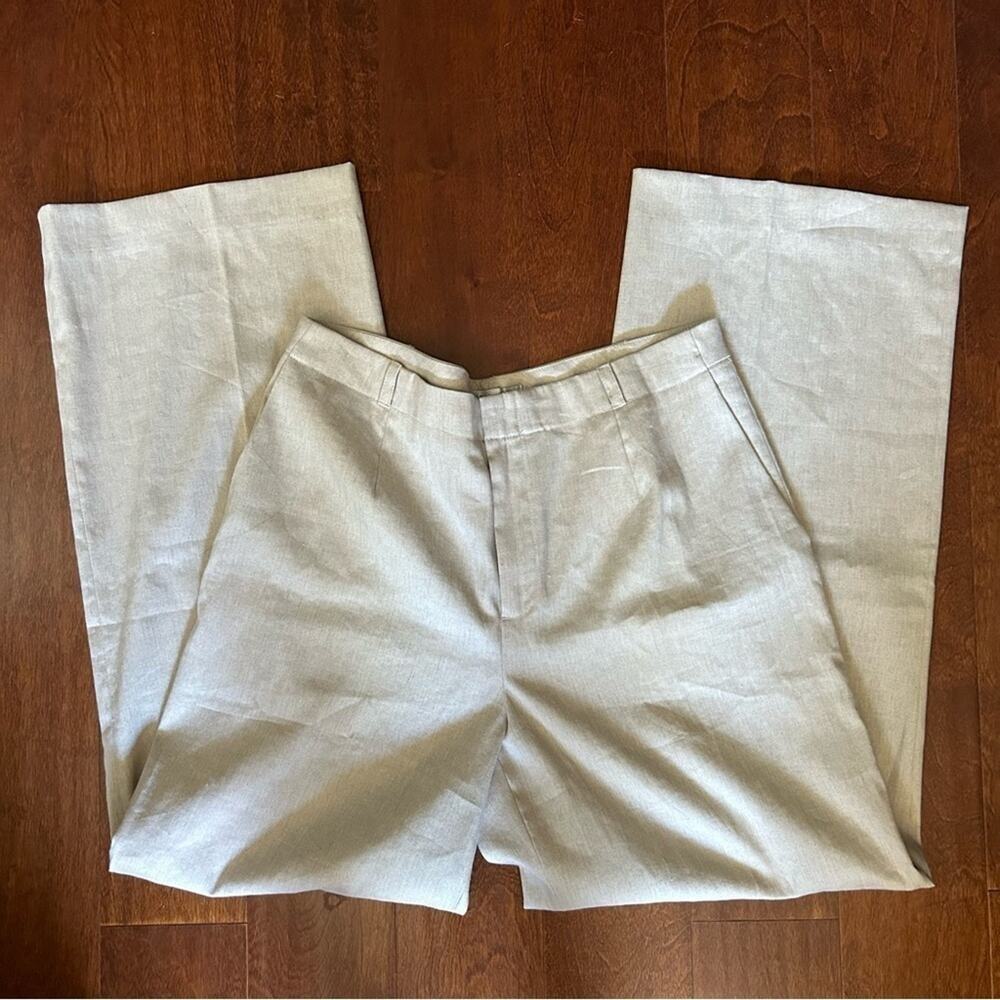 Coldwater Creek Linen Blend Wide Leg Pants in Oatmeal, Perfect for Summer Size12